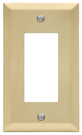 Amerelle Century 163RSB Wallplate, 4-15/16 in L, 2-7/8 in W, 1 -Gang, Steel, Gold, Satin Brass